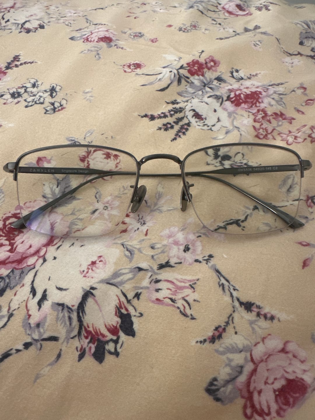 Customer photo review of Gatsby | ZanyLen Classic Designed Semi-Rimless Titanium Eyeglasses