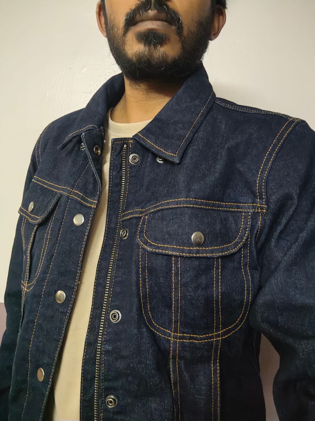 Customer photo review of zero: denim riding jacket