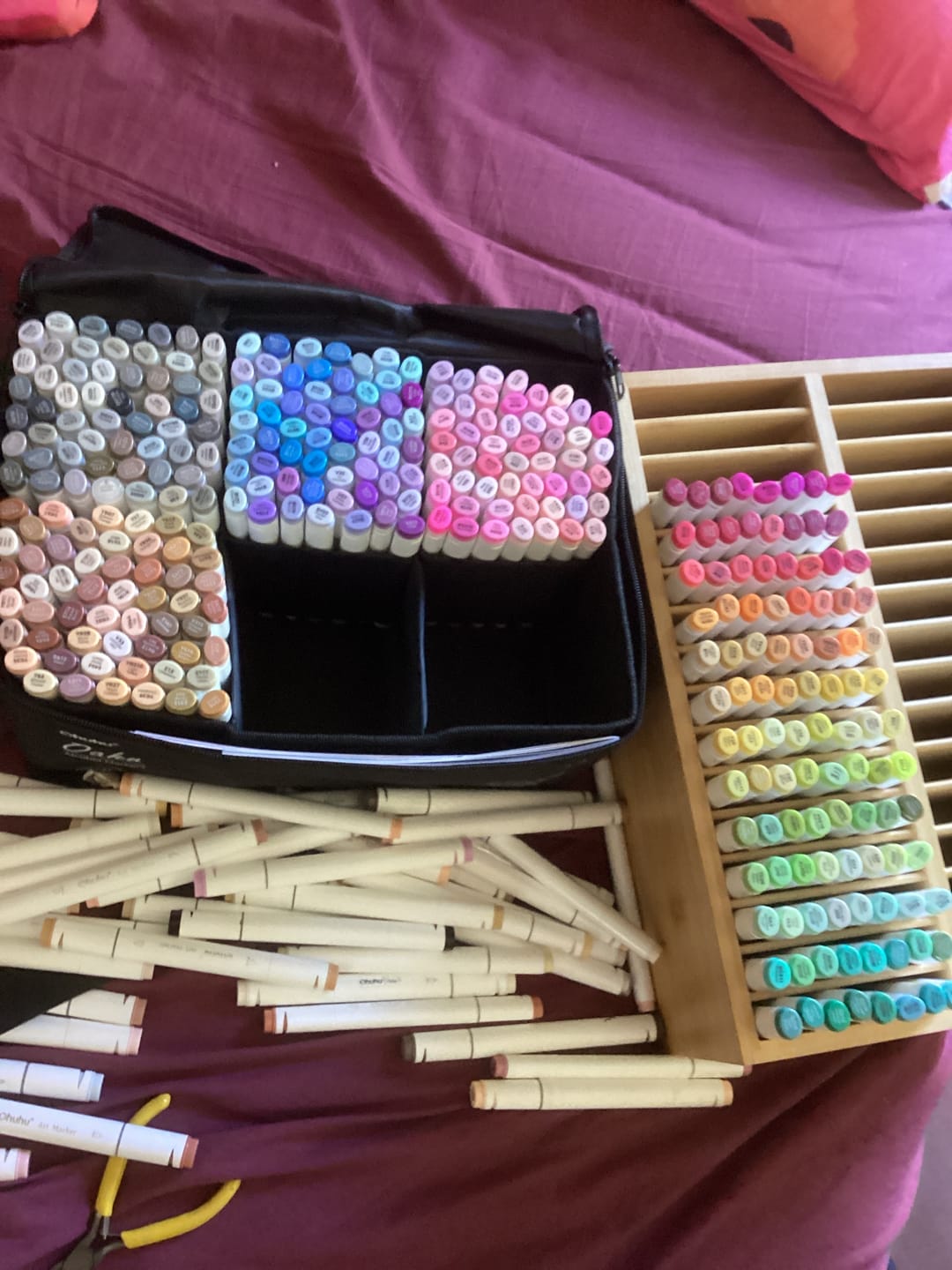 Customer photo review of Ohuhu Oahu 320 Colors Dual Tips Alcohol Art Markers, Fine & Chisel (New Color Codes)