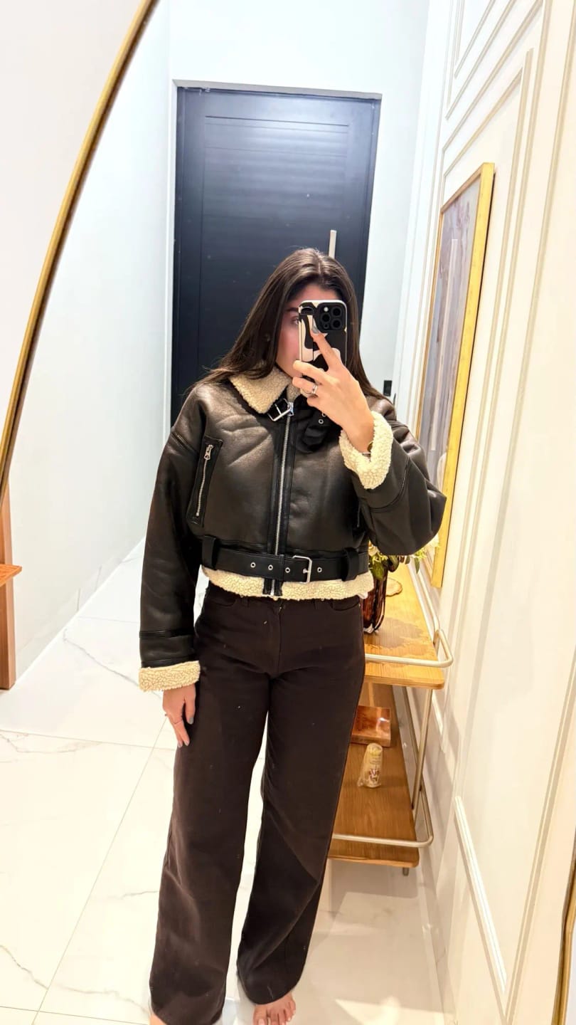 Customer photo review of Emma Faux Leather Jacket