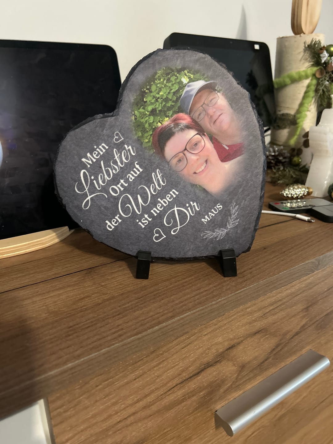 Customer photo review of Neben dir - Paar-Schieferherz