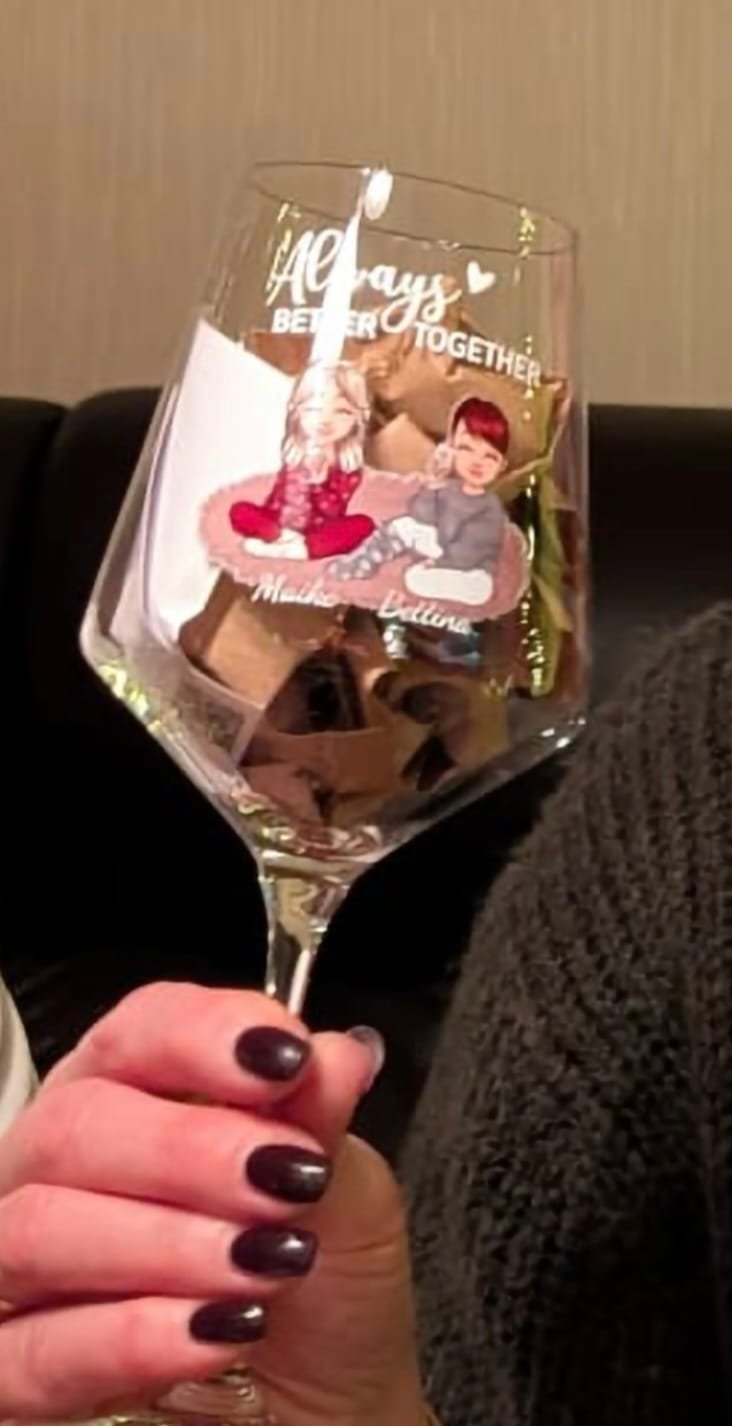 Customer photo review of Herzensmenschen - Personalisiertes Weinglas