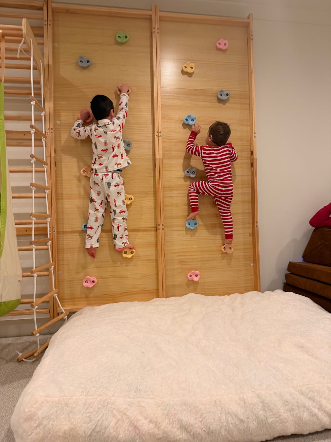 Customer photo review of Add-On Rock Wall Panel for 95" Modular Walnut