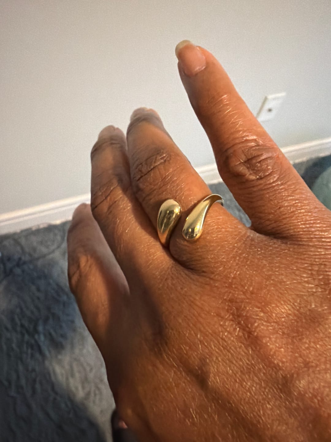 Customer photo review of Open Twist Drop Ring