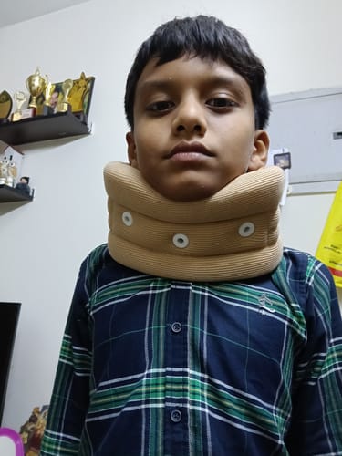 Customer photo review of Cervical Collar without Chin Support | Provides Support to Neck & Relieves Pain (Beige)