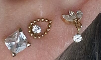Customer photo review of Beads Drop | Titan Piercing