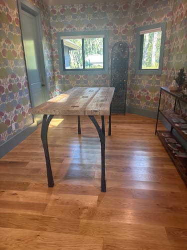 Customer photo review of Counter & Bar Table Legs 606 Faras for Live Edge Tabletop