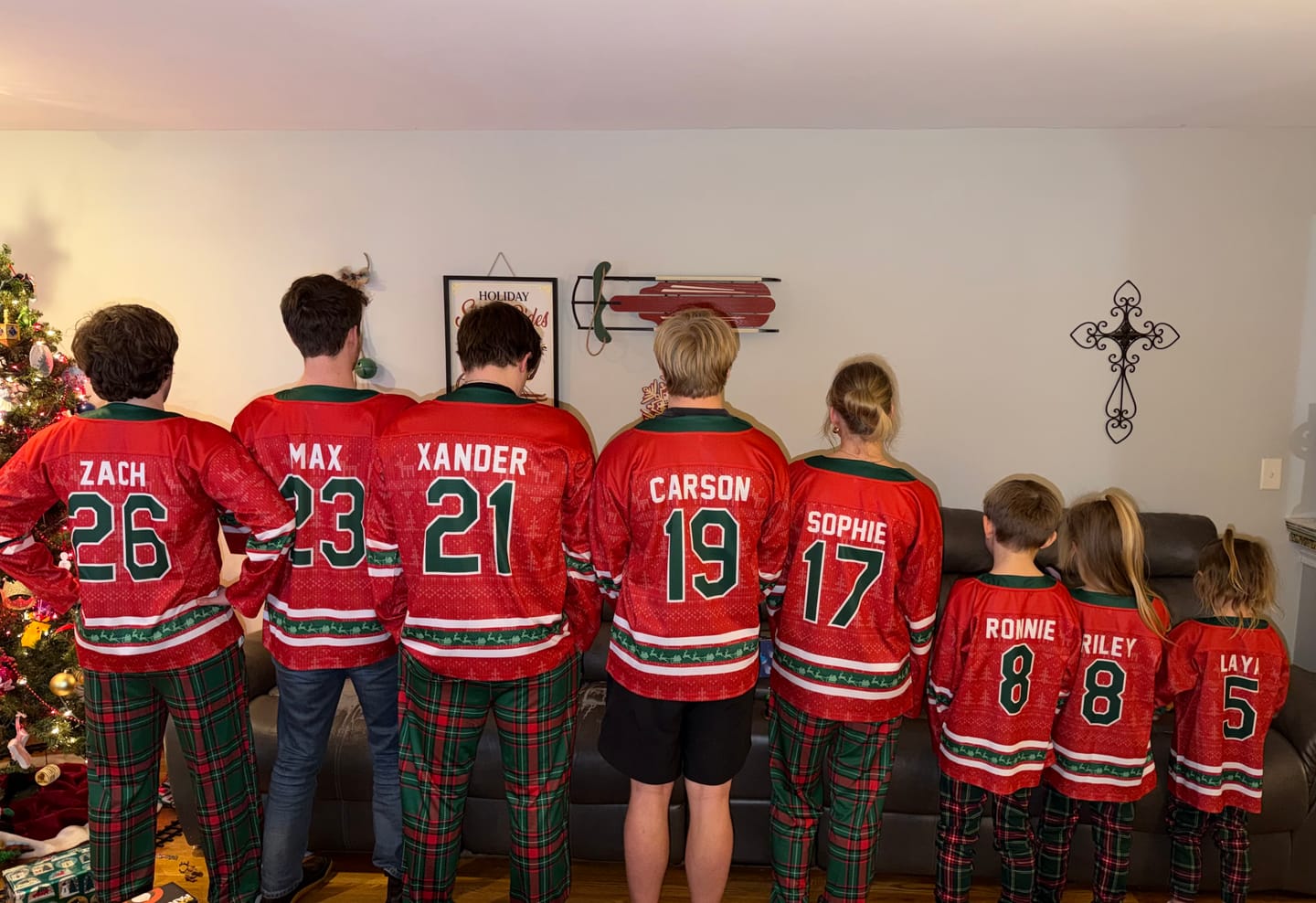 Customer photo review of Family Christmas Custom Hockey Jersey
