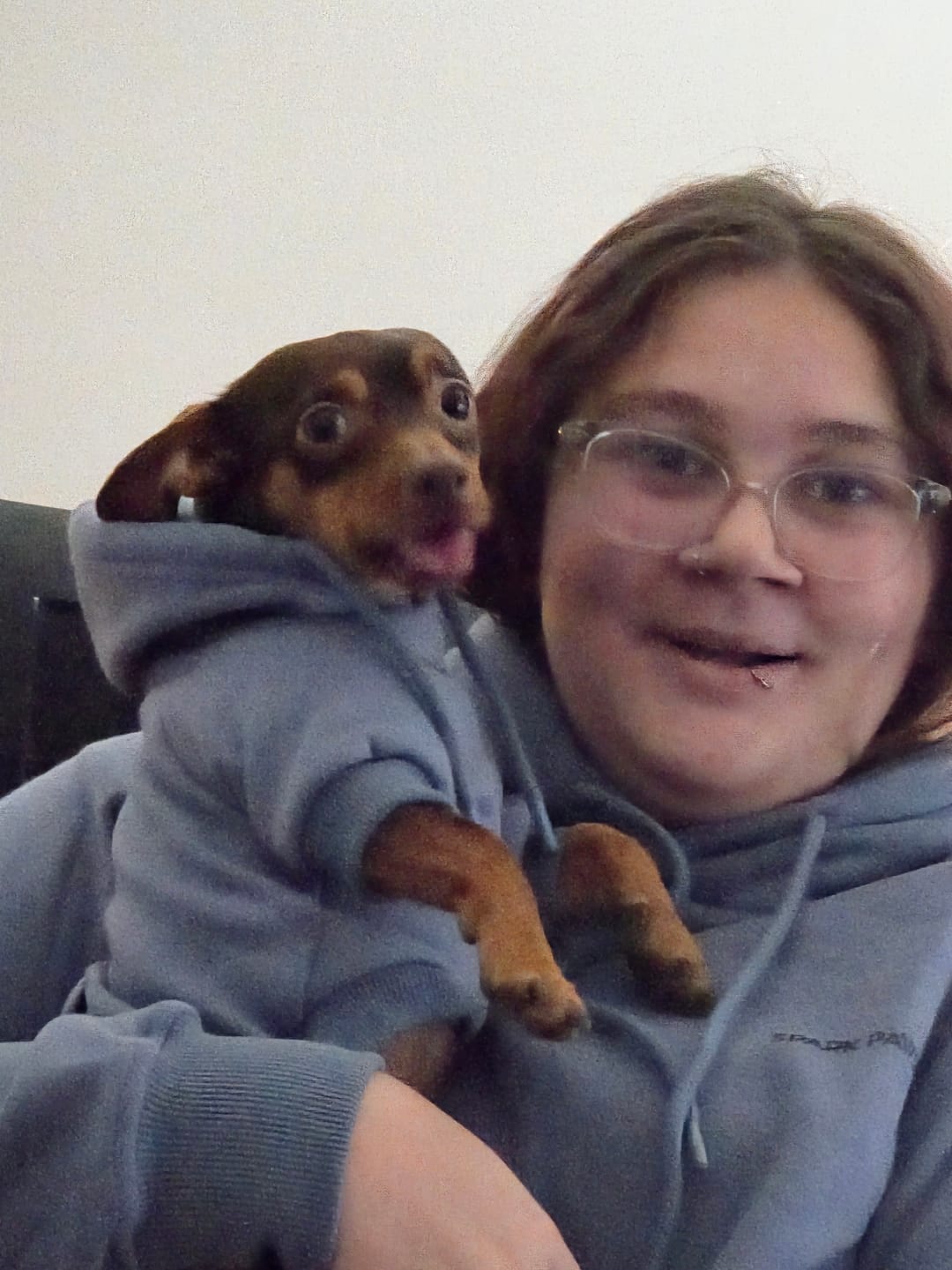 Customer photo review of Essential Human Hoodie - Slate Blue