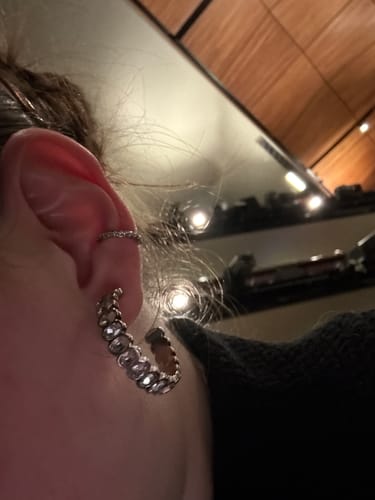 Customer photo review of Lily Silver Crystal Ear Cuff