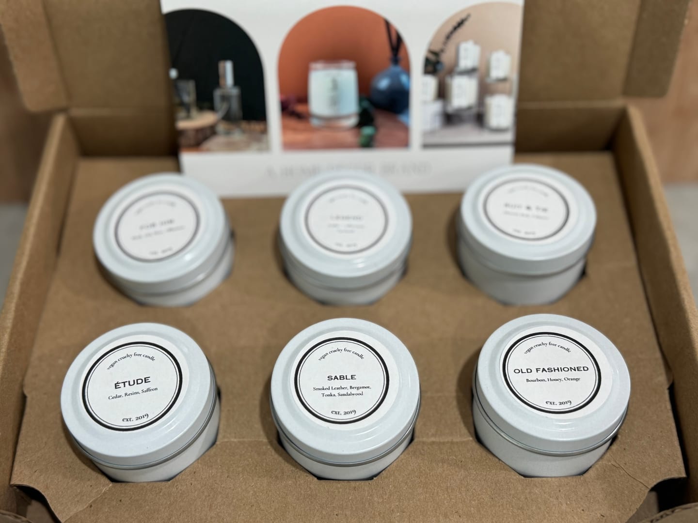 Customer photo review of 2 oz Candle Tin 6-Pack Shipping Box™