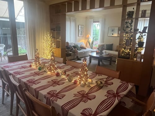 Customer photo review of Red Bow Table Cloth