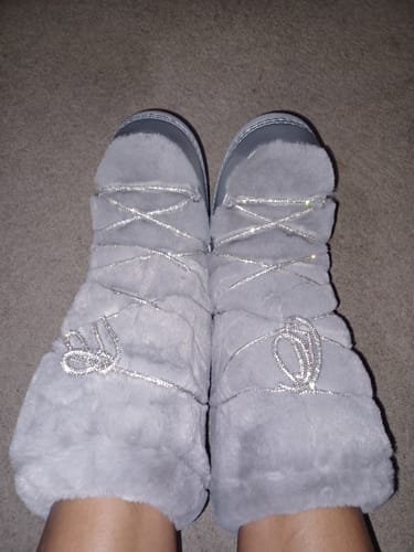 Customer photo review of KARMELA-SILVER FLATFORM SNOW BOOTIE