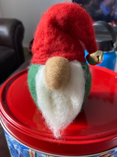 Customer photo review of Christmas Gnome Mini Needle Felting Kit