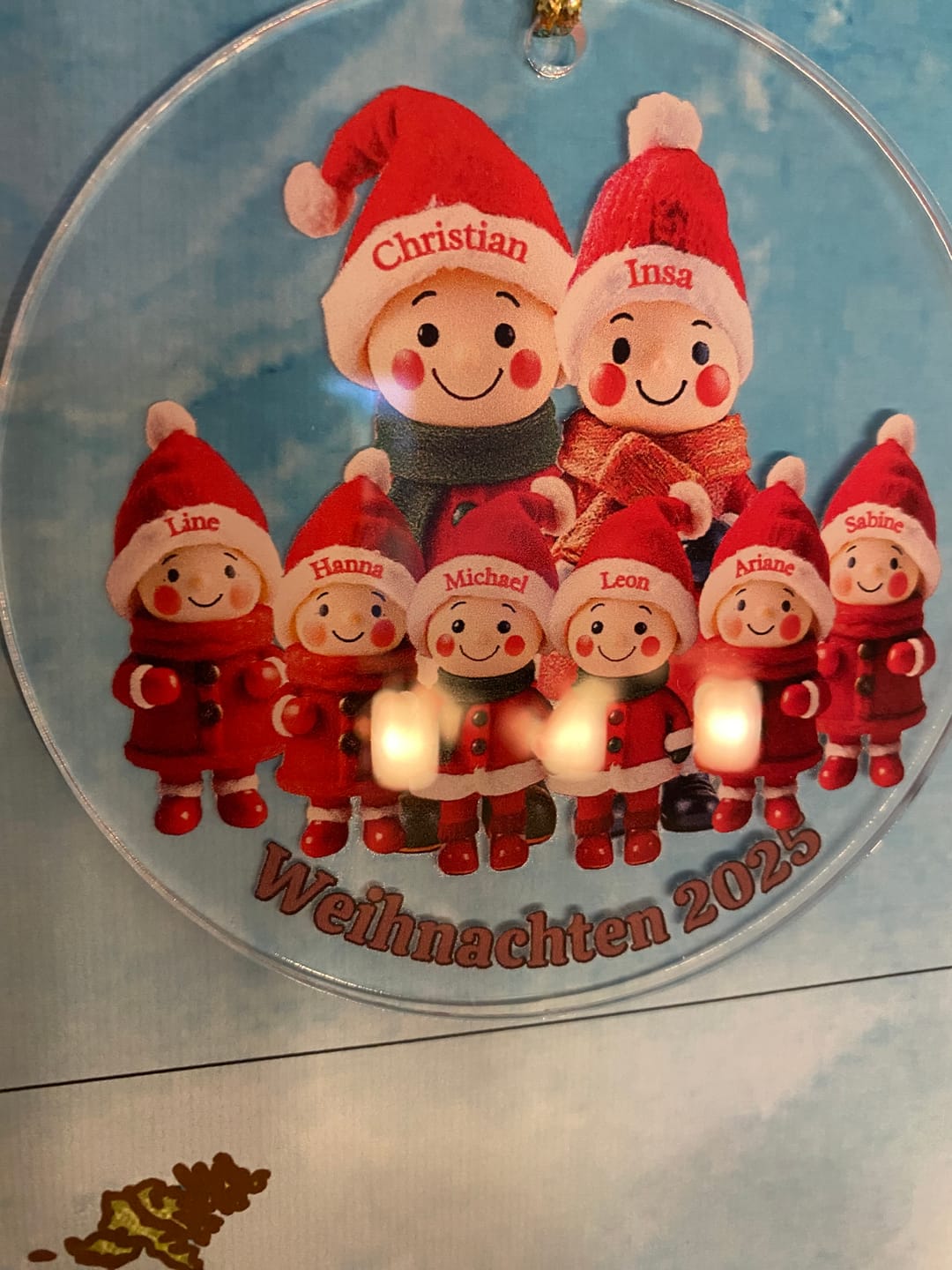 Customer photo review of Familienmitglieder mit 1-9 Personen - Personalisierter Baumschmuck