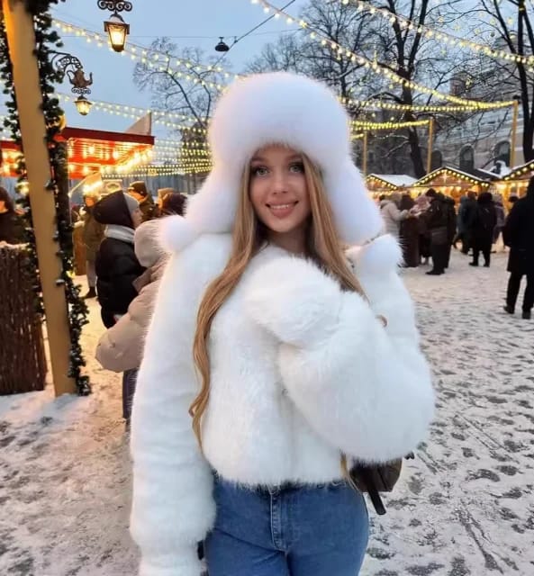 Customer photo review of Cynthia Faux Fur Jacket