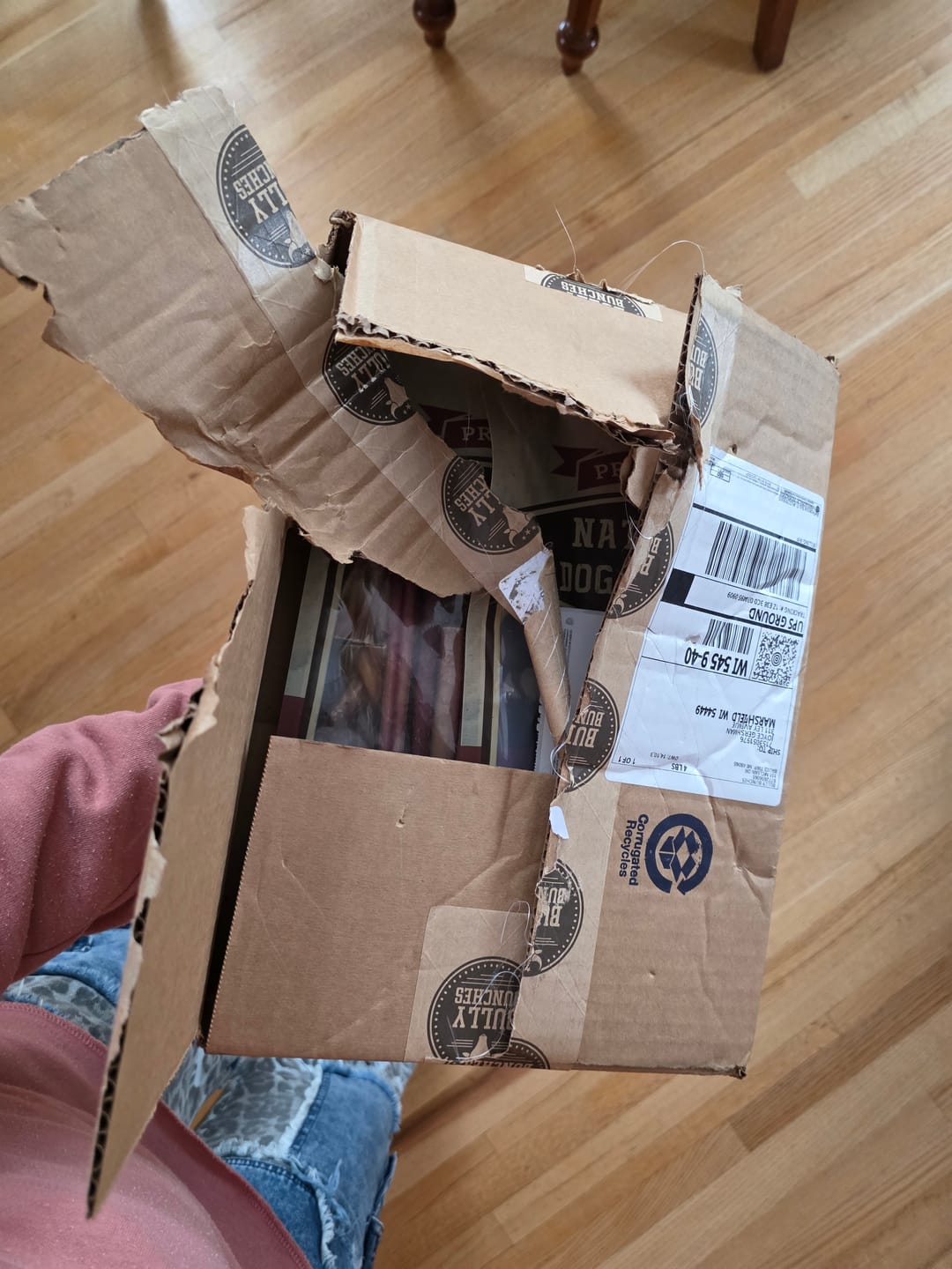 Customer photo review of 6 Inch Trachea Wrapped in Jerky