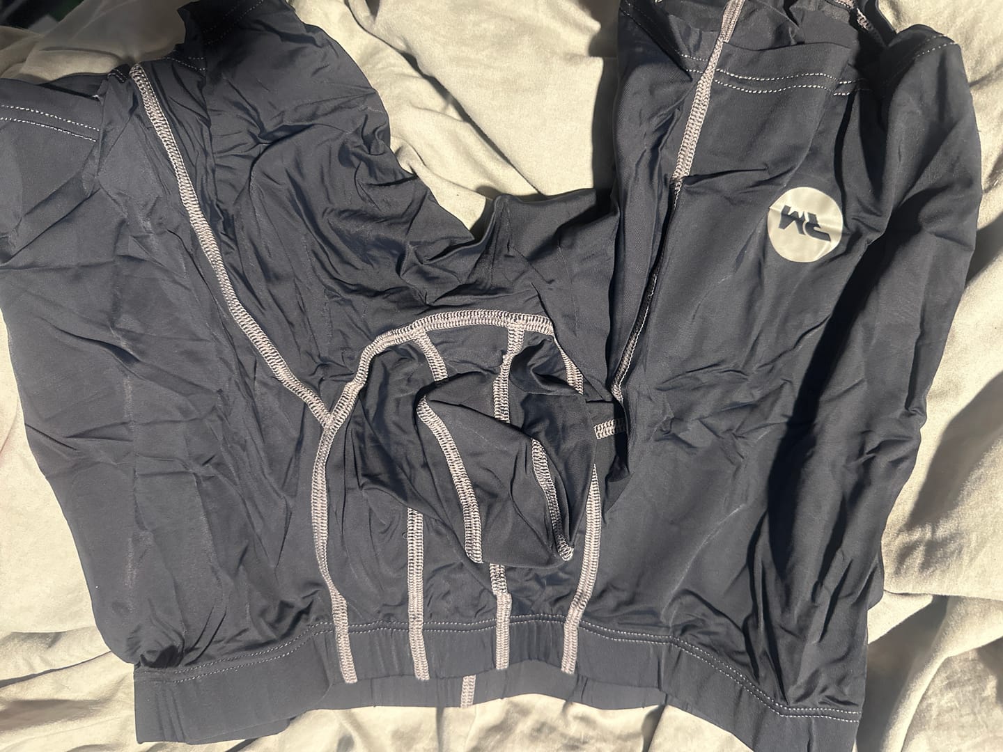 Customer photo review of Nylon 6in Boxer Briefs No Fly 4pk Gunmetal Gray - Stitch White/Cyan/Gray/Silver
