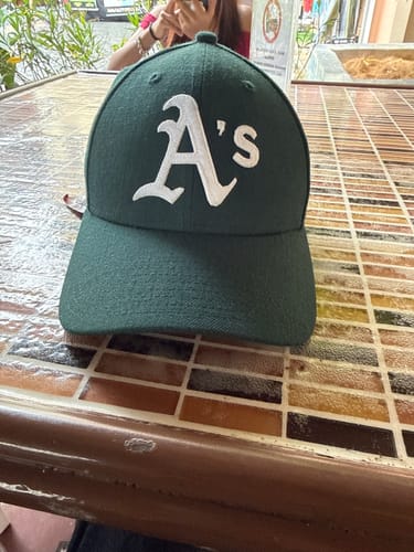 Customer photo review of 9FORTY Oakland Athletics Premium Felt Dark Green Adjustable