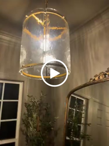 Customer video review of Farmhouse Clear Textured Glass Cylinder Cage Pendant