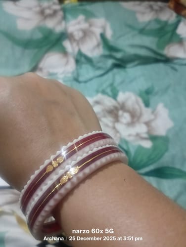 Customer photo review of Red – “Crimson Charm Women’s Bangle” (Pack of 1 Pair) (2 pis)