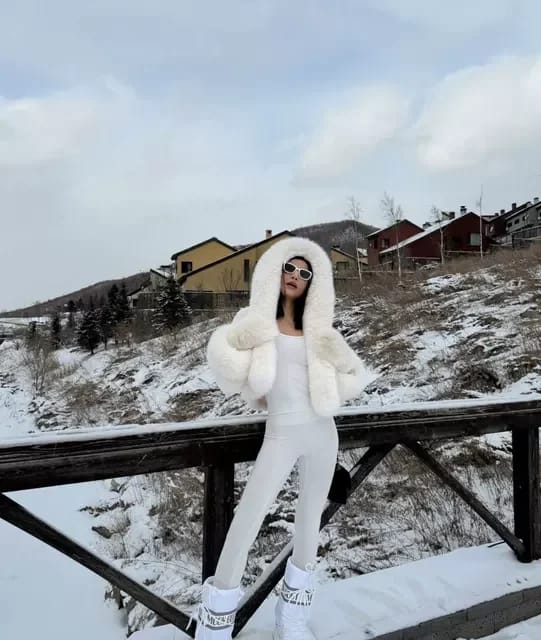 Customer photo review of Cynthia Faux Fur Jacket