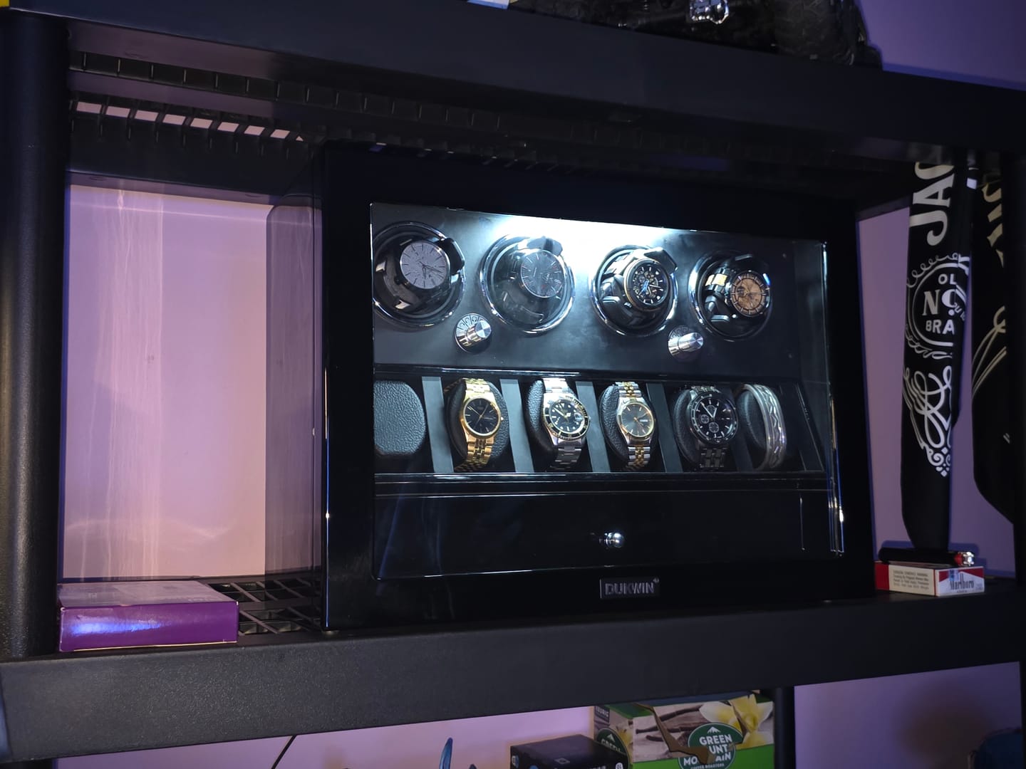 Customer photo review of 4 Watch Winders for Automatic Watches with 6 Watches Display Organizer