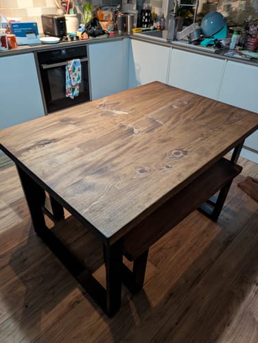 Customer photo review of Industrial Dining Table with Square Frame Leg