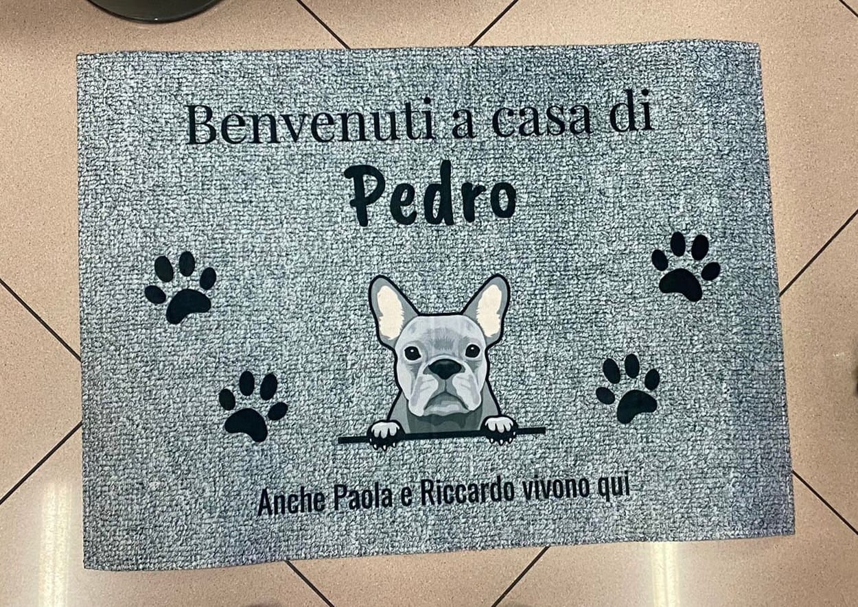 Customer photo review of Benvenuti da – Zerbino personalizzato