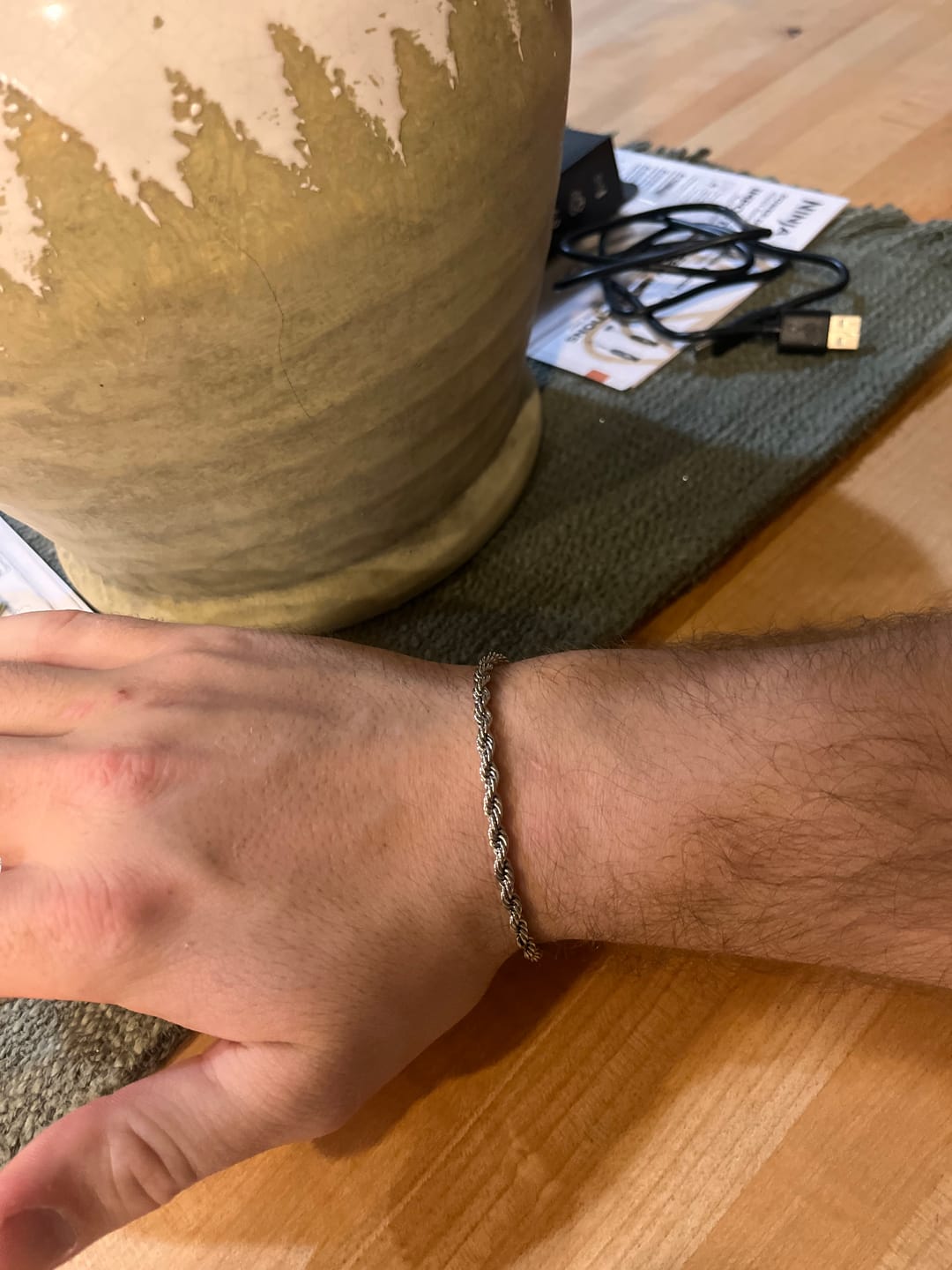 Customer photo review of 4mm Rope Chain Bracelet