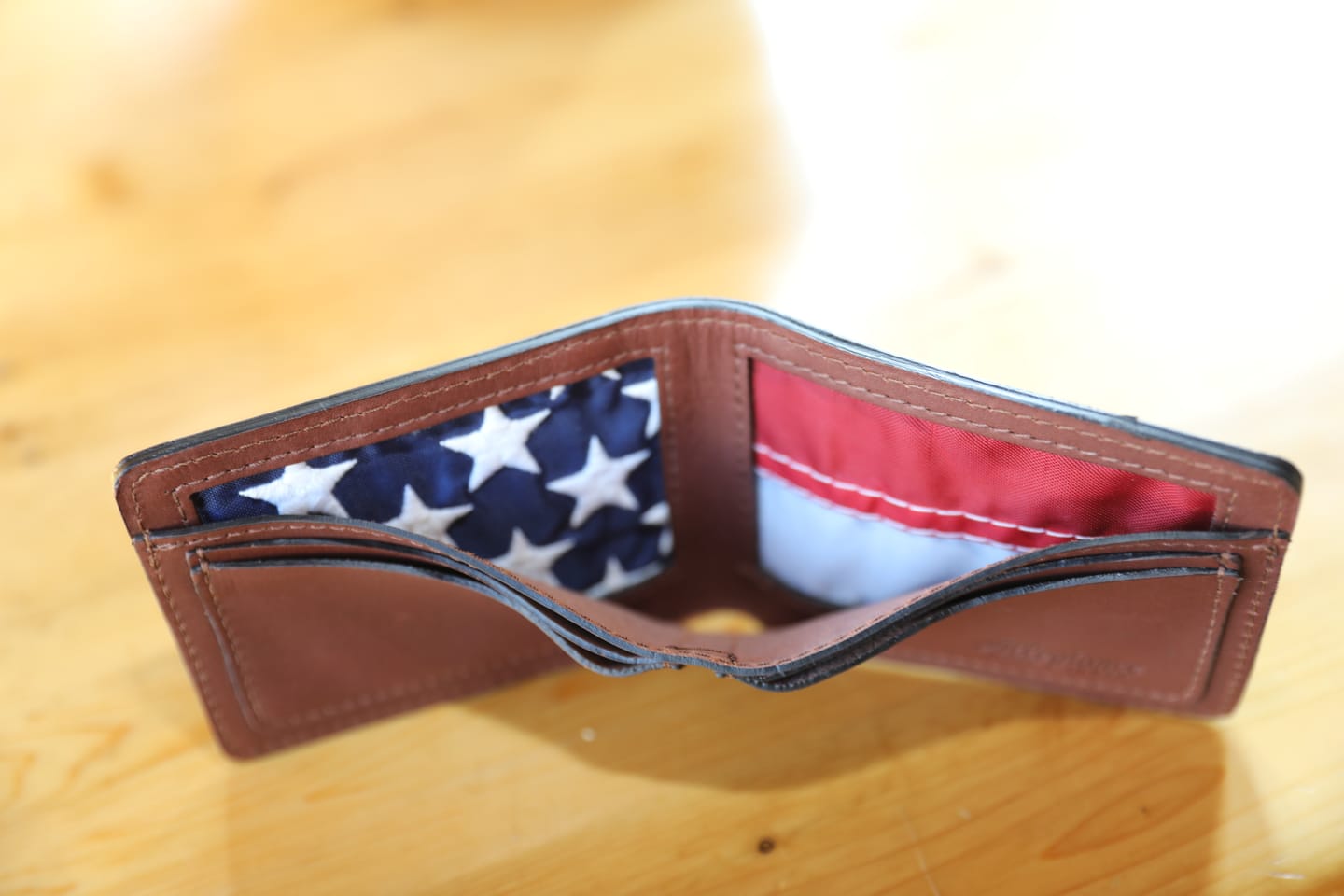 Customer photo review of Old Glory Wallet