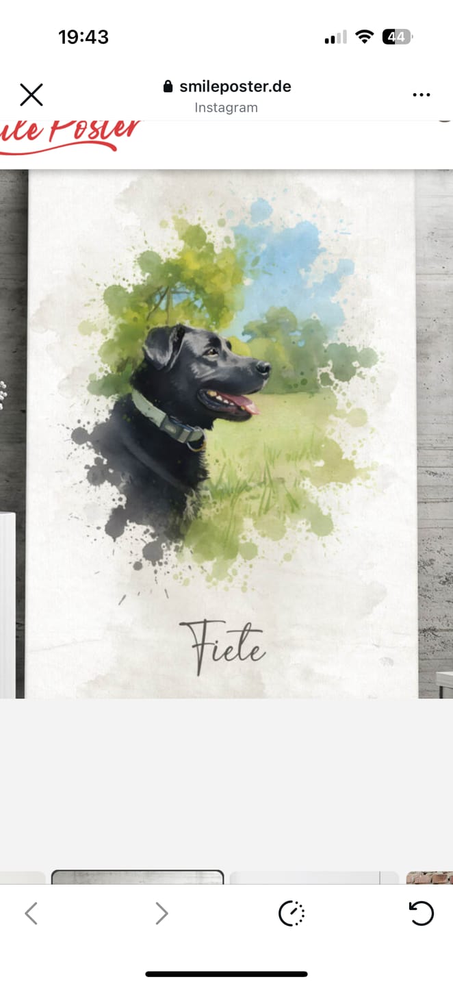 Customer photo review of Personalisierte Leinwand - "Tierportrait Aquarell"