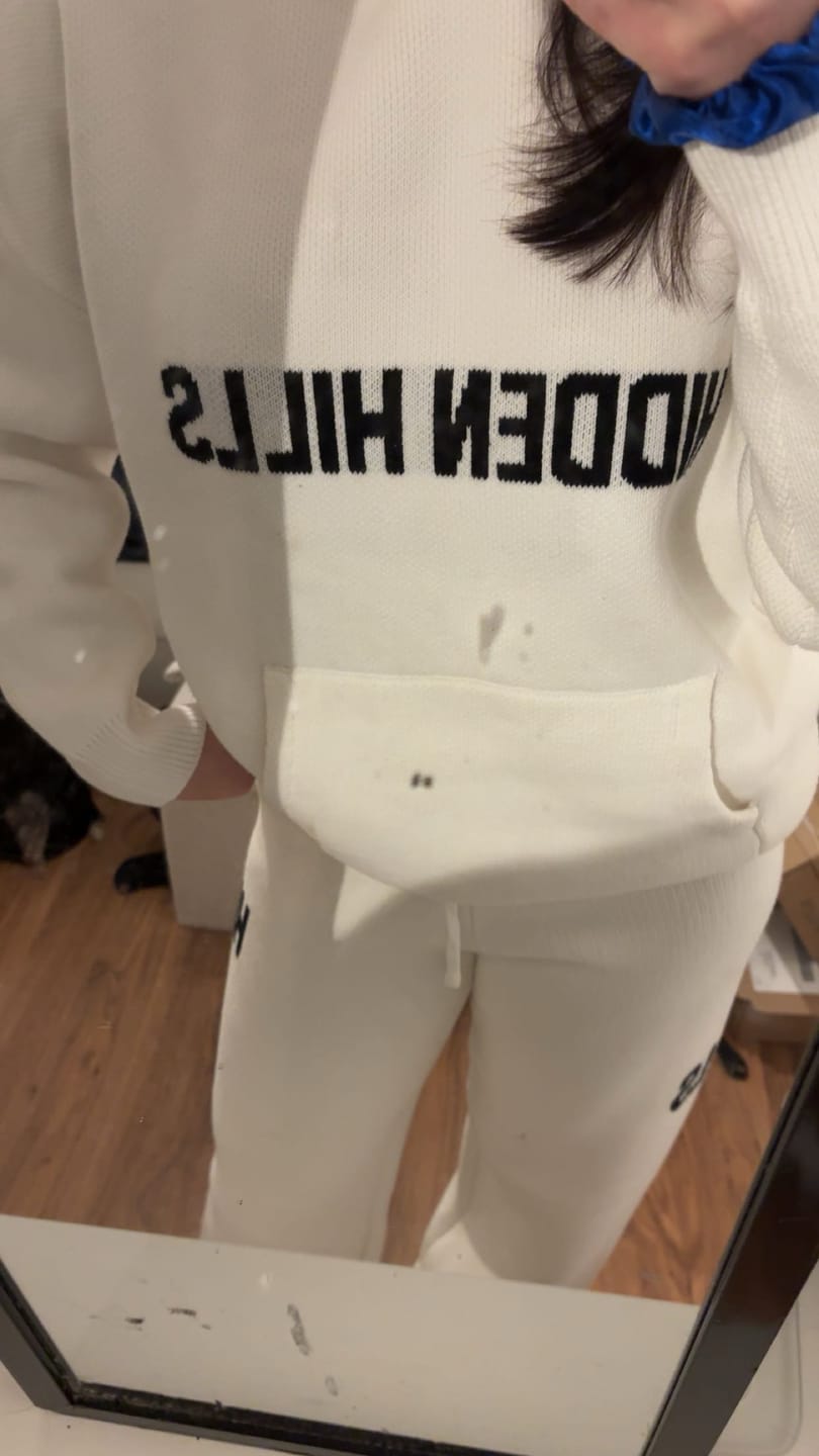 Customer photo review of KNIT HOODIE OFF WHITE