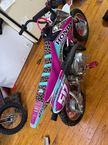 Customer photo review of Custom Seat Cover: 2005 Honda CRF50F