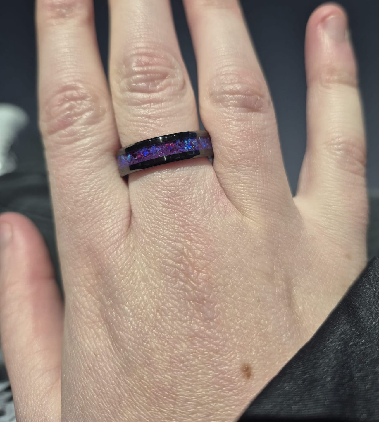 Customer photo review of Bague "Nebula" - Céramique Noire
