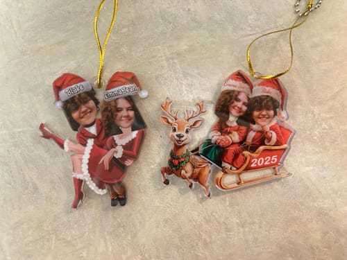 Customer photo review of Personalized Christmas Couple Ornament - Prefect Gift For Christmas