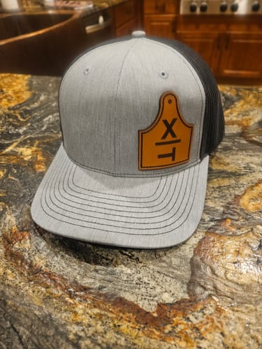 Customer photo review of Richardson 112 Genuine Leather Patch Hats Laser Engraved