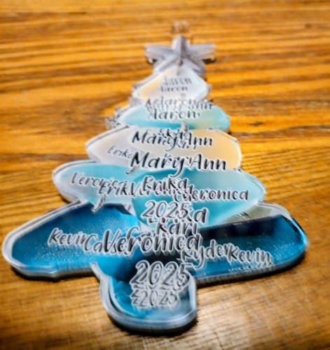 Customer photo review of Family Sea Glass Christmas Tree - Personalized Family Ornament