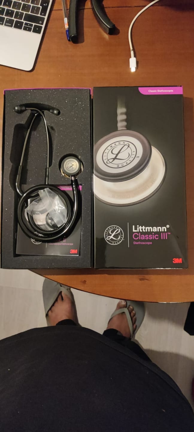 Customer photo review of Littmann Classic III Monitoring Stethoscope: Champagne & Black 5861