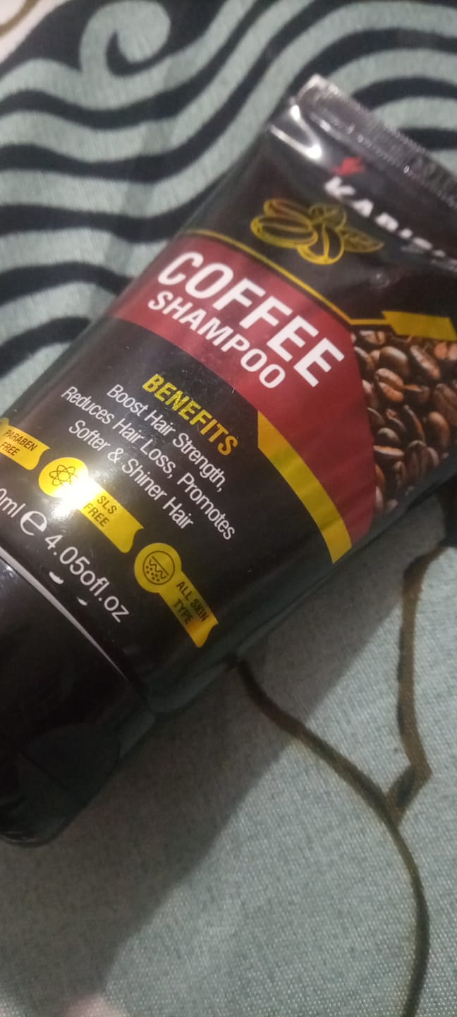 Customer photo review of Coffee Shampoo - Strengthens Strands & Reduces Hair Fall