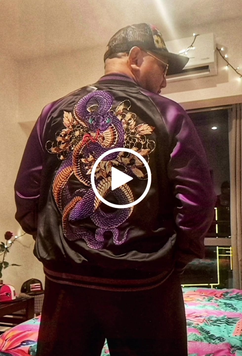 Customer video review of Violet Viper Sukajan Jacket