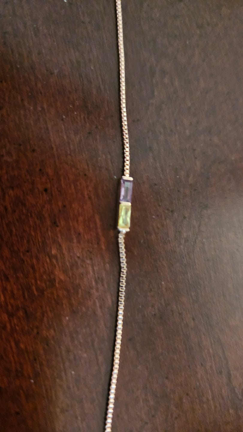 Customer photo review of Baguette Birthstone Bracelet