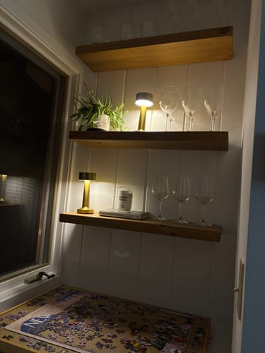Customer photo review of Rustic Floating Shelves
