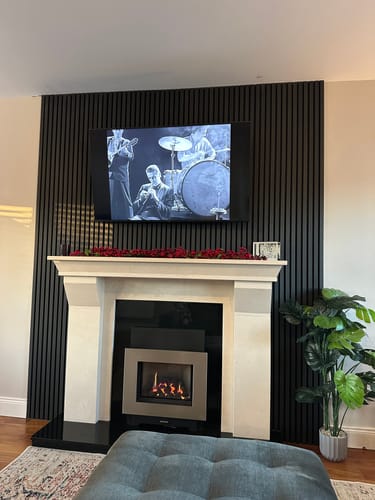Customer photo review of Wooden Wall Panel | Black Oak | Premium 3-sided Wood Veneer