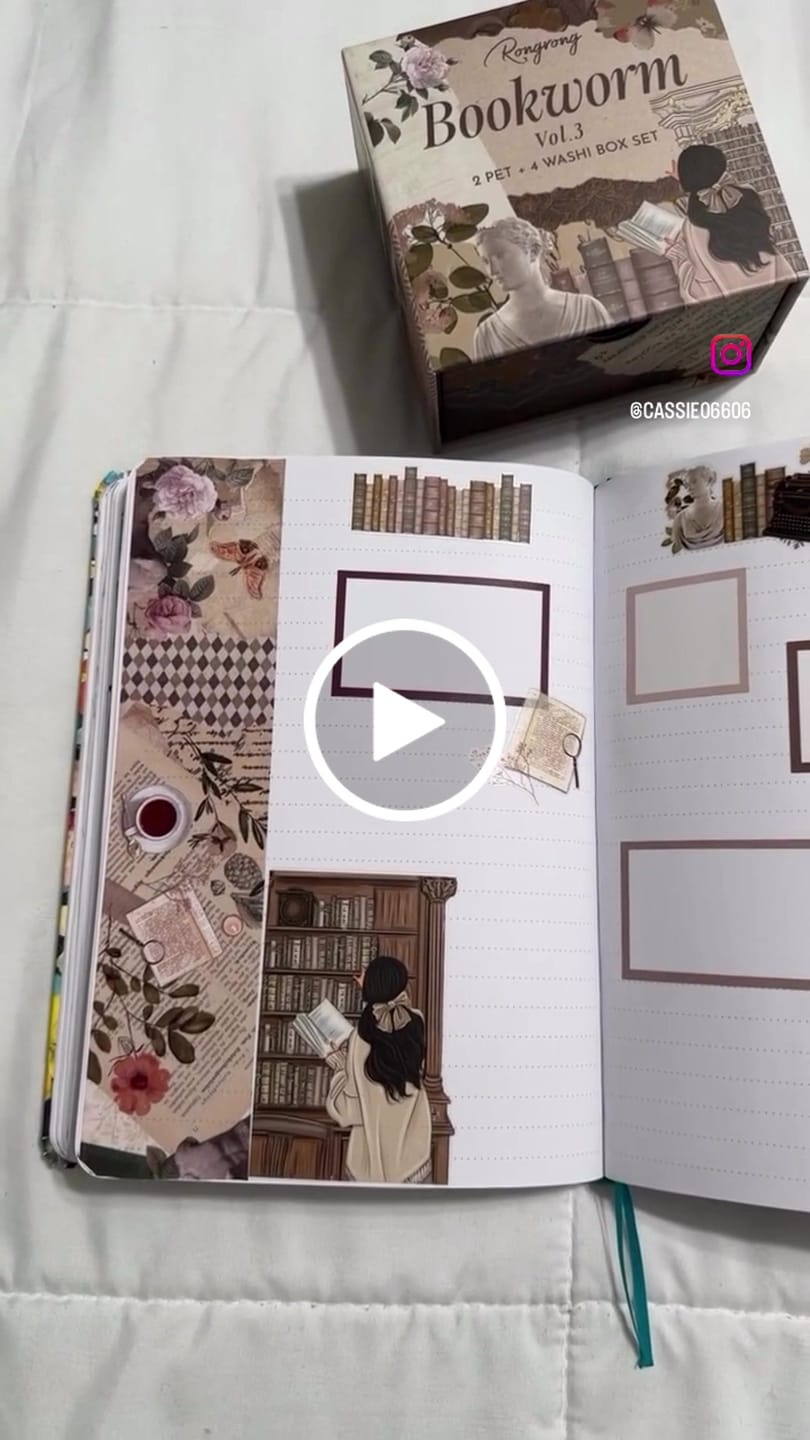 Customer video review of Bookworm Vol.3 Pre-cut PET Tape + Washi Box Set