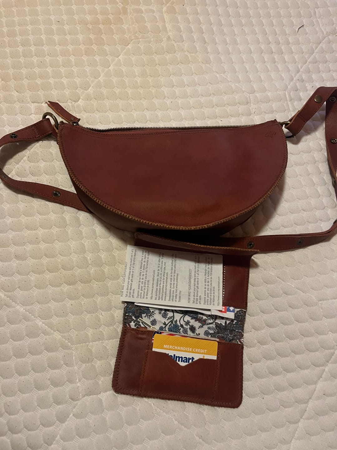 Customer photo review of Cognac Travel Wallet