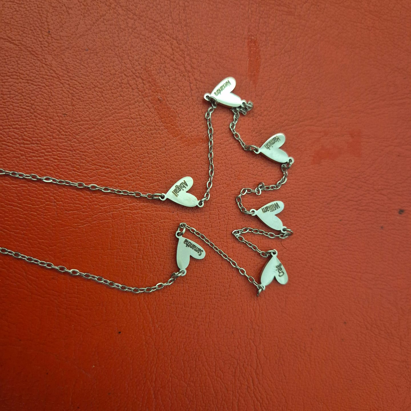 Customer photo review of Custom Engraved Heart Necklace