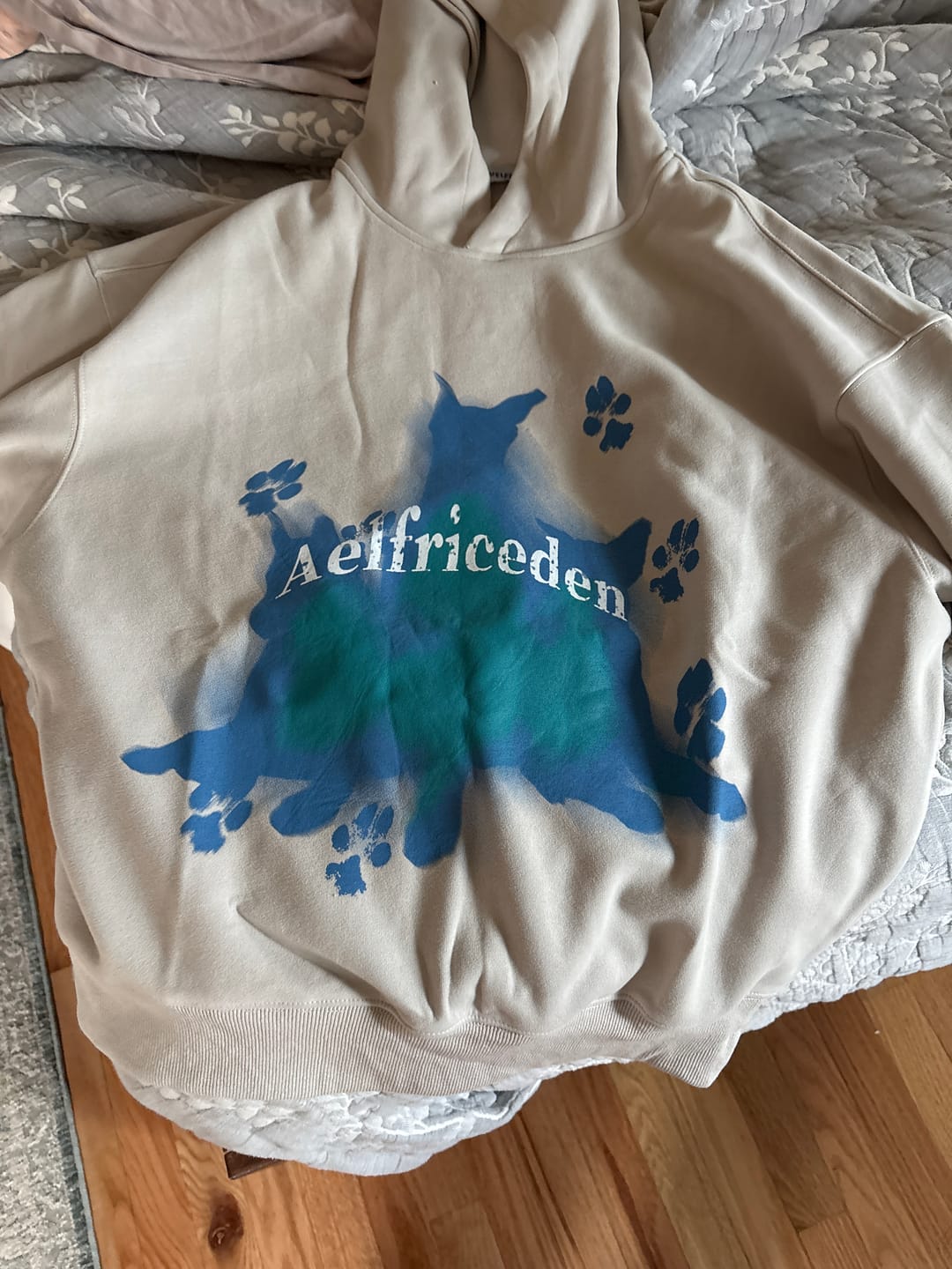 Customer photo review of Aelfric Eden Oversized Blurring Doberman Graphic Hoodie