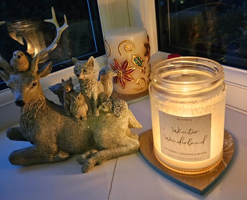 Customer photo review of "Winter Wonderland" Cranberry, Cinnamon & Orange Candle