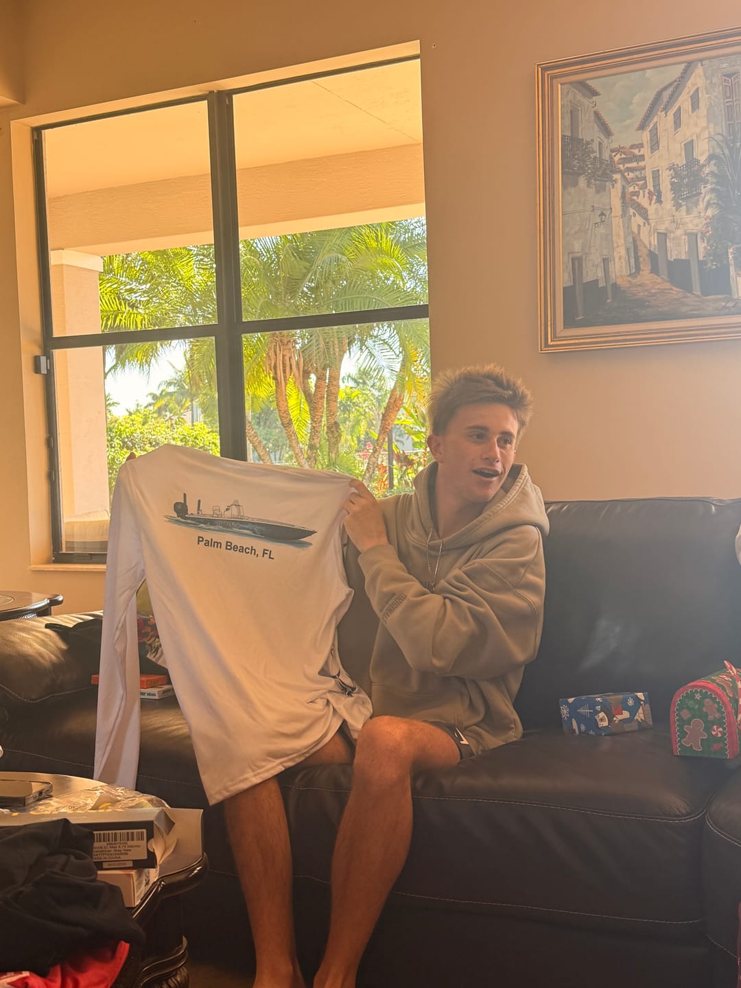Customer photo review of Black & White Fish-Sleeve Dri-Fit Long Sleeve Custom Shirts
